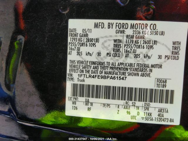 Photo 8 VIN: 1FTLR4FE9BPA61547 - FORD RANGER 