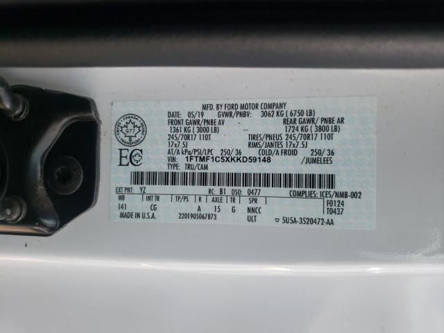 Photo 9 VIN: 1FTMF1C5XKKD59148 - FORD F150 