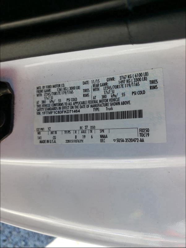 Photo 9 VIN: 1FTMF1C83FKD71464 - FORD F150 