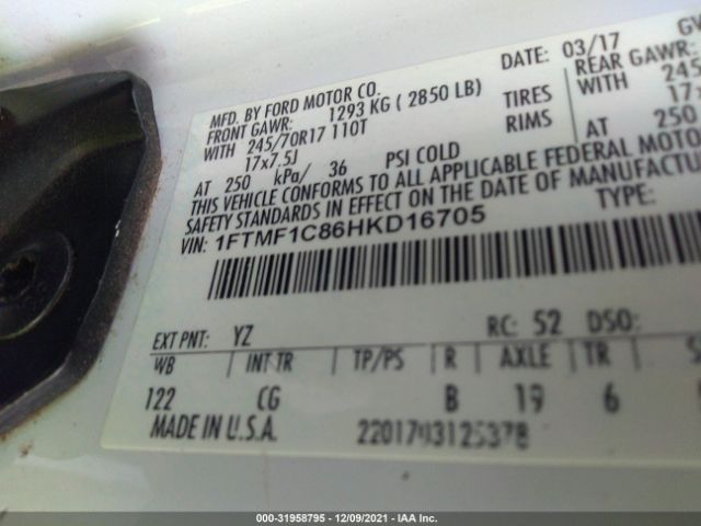 Photo 8 VIN: 1FTMF1C86HKD16705 - FORD F-150 