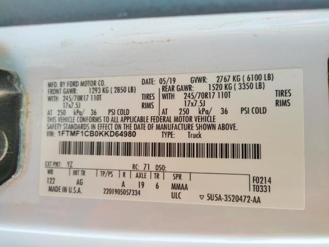 Photo 11 VIN: 1FTMF1CB0KKD64980 - FORD F150 