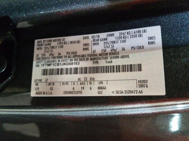 Photo 9 VIN: 1FTMF1CB1JKD68163 - FORD F150 