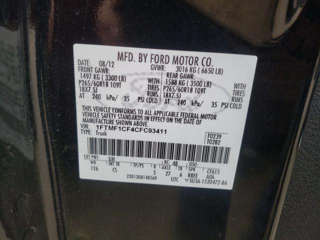 Photo 9 VIN: 1FTMF1CF4CFC93411 - FORD F150 