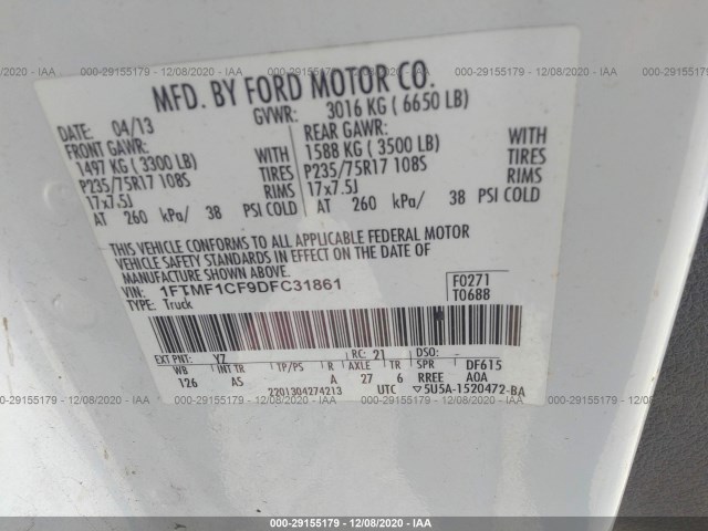 Photo 8 VIN: 1FTMF1CF9DFC31861 - FORD F-150 