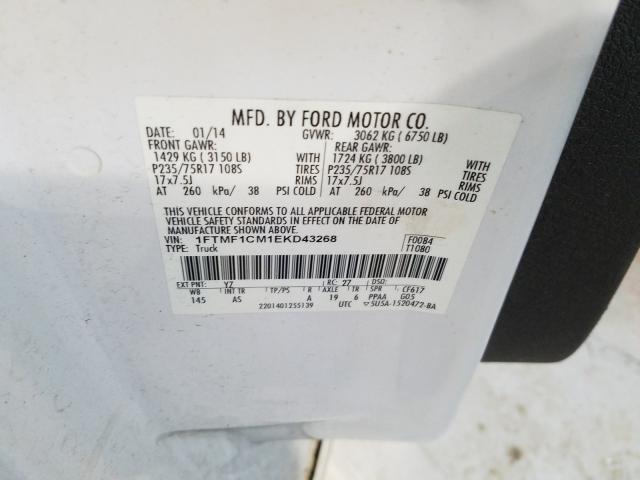 Photo 9 VIN: 1FTMF1CM1EKD43268 - FORD F150 