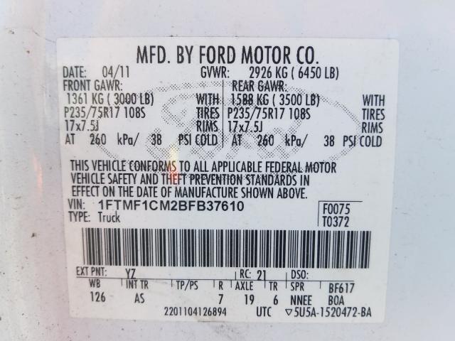 Photo 9 VIN: 1FTMF1CM2BFB37610 - FORD F150 