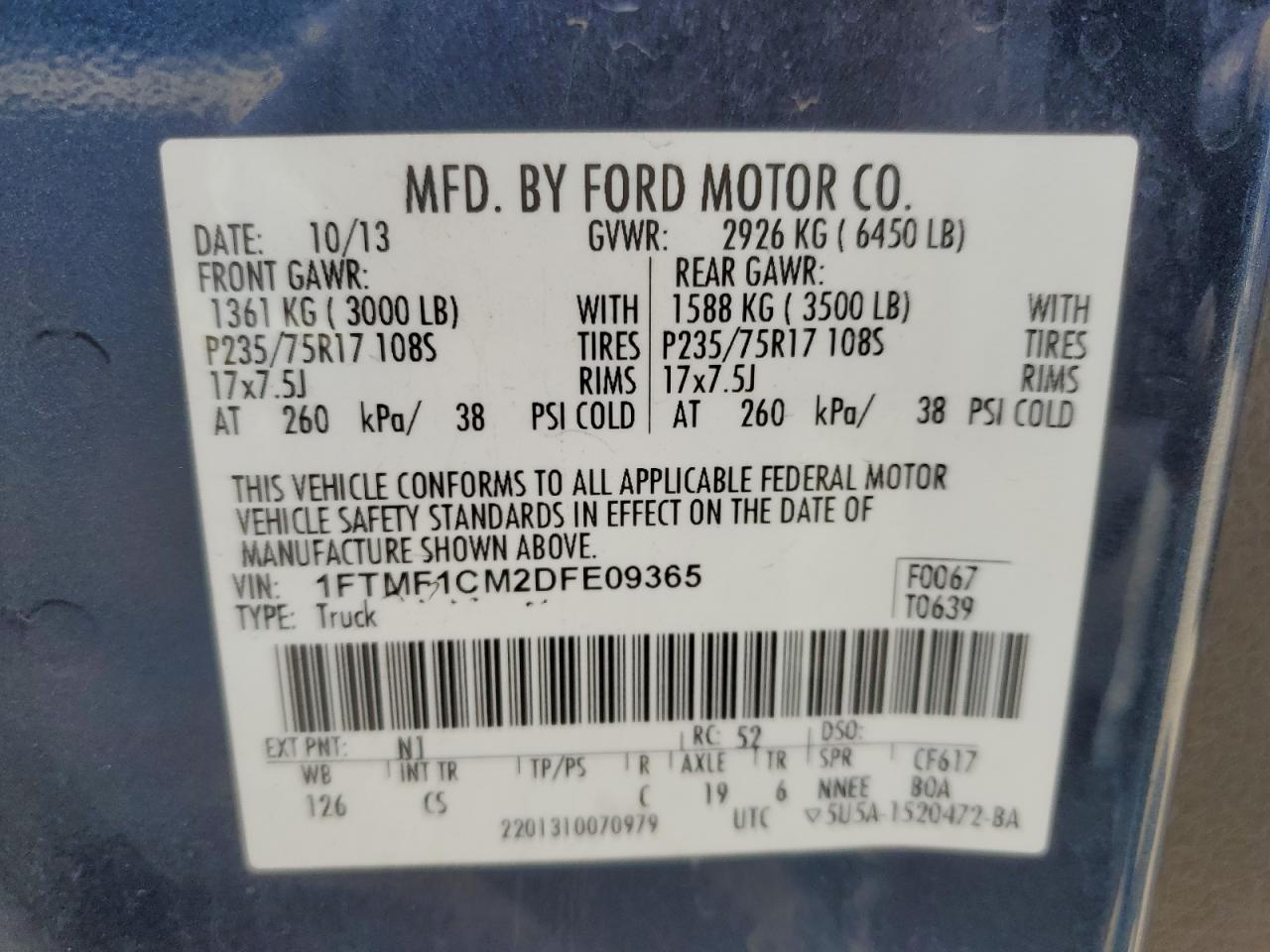 Photo 11 VIN: 1FTMF1CM2DFE09365 - FORD F-150 