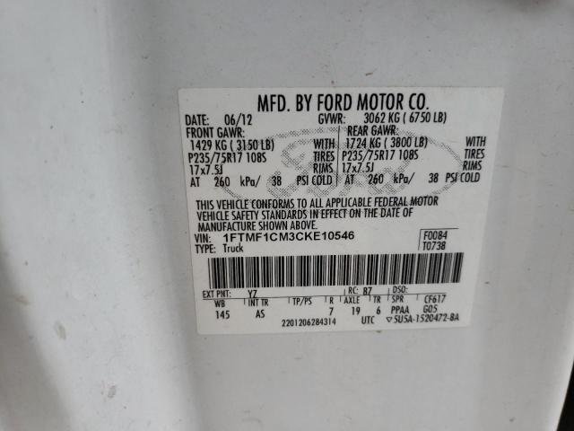 Photo 9 VIN: 1FTMF1CM3CKE10546 - FORD F150 