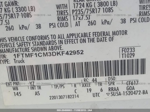 Photo 8 VIN: 1FTMF1CM3DKF42952 - FORD F-150 