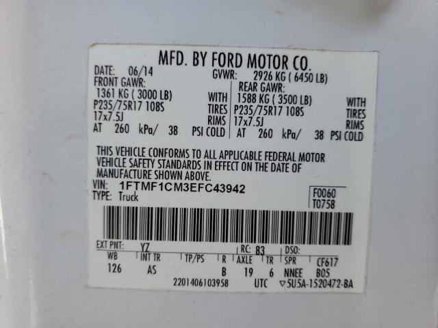 Photo 9 VIN: 1FTMF1CM3EFC43942 - FORD F150 