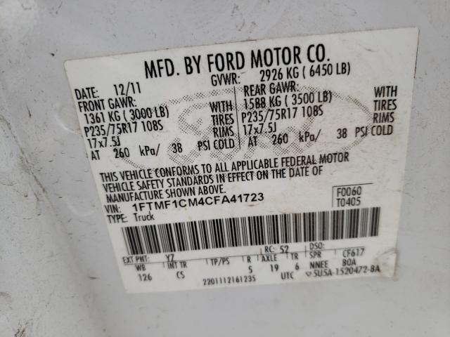 Photo 9 VIN: 1FTMF1CM4CFA41723 - FORD F150 