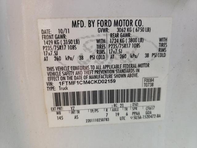 Photo 9 VIN: 1FTMF1CM4CKD02159 - FORD F150 