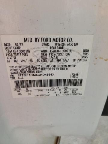 Photo 11 VIN: 1FTMF1CM4CKD45643 - FORD F150 