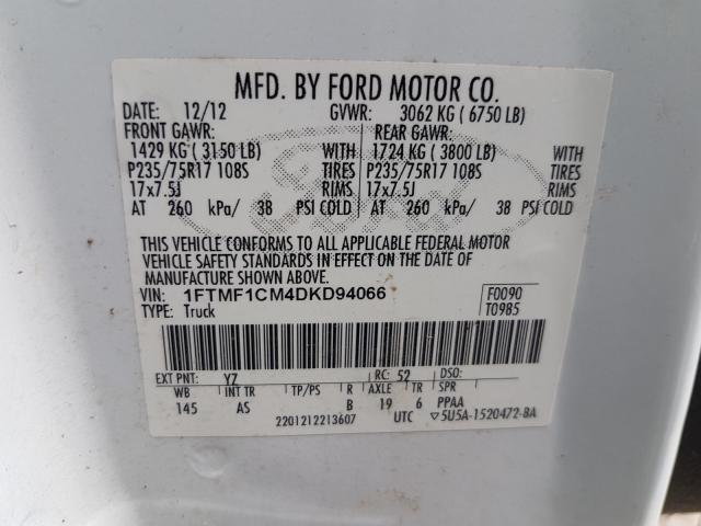 Photo 9 VIN: 1FTMF1CM4DKD94066 - FORD F150 