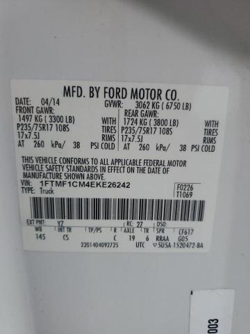 Photo 11 VIN: 1FTMF1CM4EKE26242 - FORD F150 