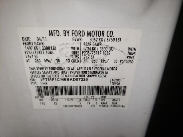 Photo 9 VIN: 1FTMF1CM6BKD57226 - FORD F150 