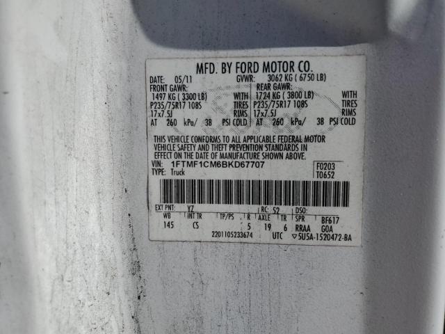 Photo 11 VIN: 1FTMF1CM6BKD67707 - FORD F150 