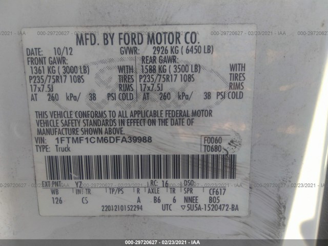 Photo 8 VIN: 1FTMF1CM6DFA39988 - FORD F-150 