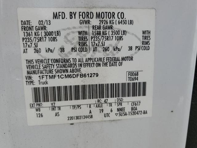 Photo 11 VIN: 1FTMF1CM6DFB61279 - FORD F-150 XL 