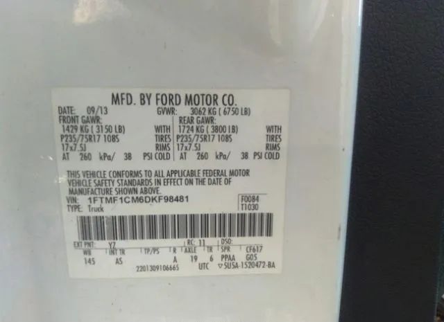 Photo 8 VIN: 1FTMF1CM6DKF98481 - FORD F-150 