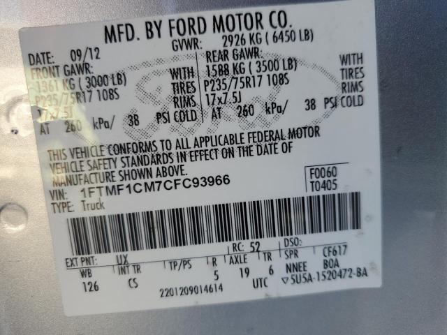 Photo 11 VIN: 1FTMF1CM7CFC93966 - FORD F150 