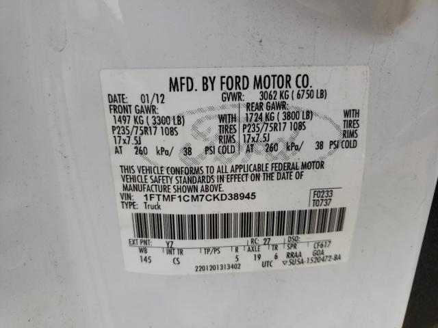 Photo 9 VIN: 1FTMF1CM7CKD38945 - FORD F150 