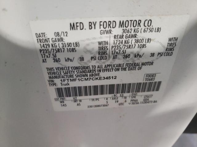 Photo 9 VIN: 1FTMF1CM7CKE34512 - FORD F150 