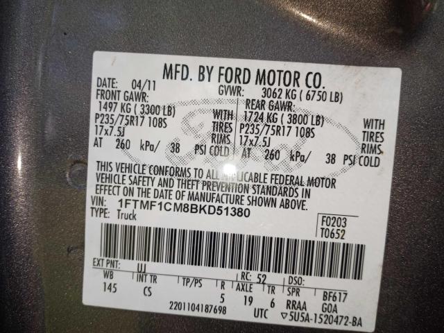 Photo 9 VIN: 1FTMF1CM8BKD51380 - FORD F150 