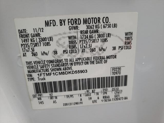 Photo 9 VIN: 1FTMF1CM8DKD55903 - FORD F150 