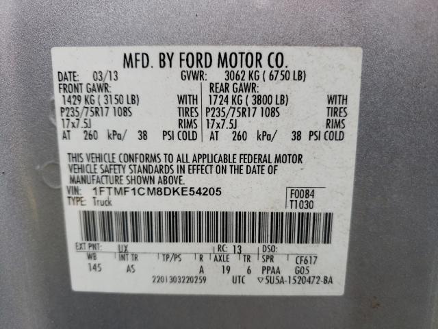 Photo 9 VIN: 1FTMF1CM8DKE54205 - FORD F150 