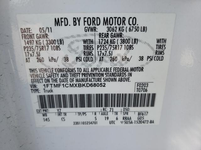 Photo 9 VIN: 1FTMF1CMXBKD68052 - FORD F150 