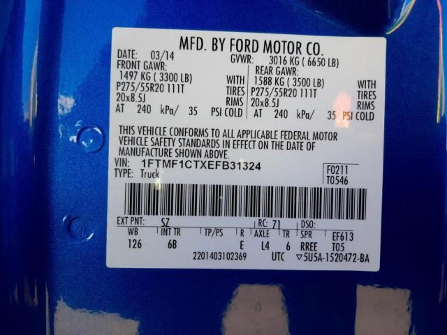 Photo 9 VIN: 1FTMF1CTXEFB31324 - FORD F150 