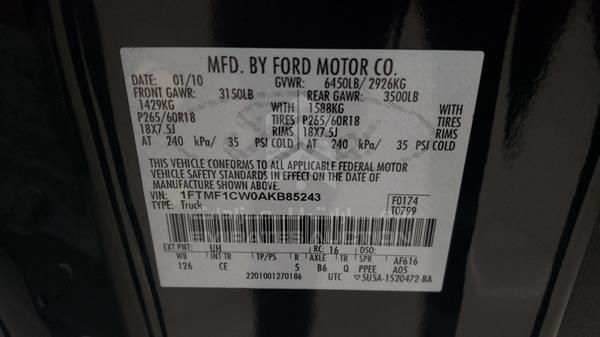 Photo 2 VIN: 1FTMF1CW0AKB85243 - FORD F 150 