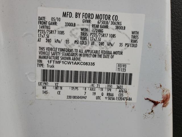 Photo 9 VIN: 1FTMF1CW1AKC08335 - FORD F150 