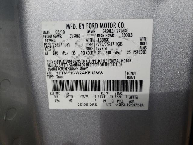 Photo 11 VIN: 1FTMF1CW2AKE12898 - FORD F150 