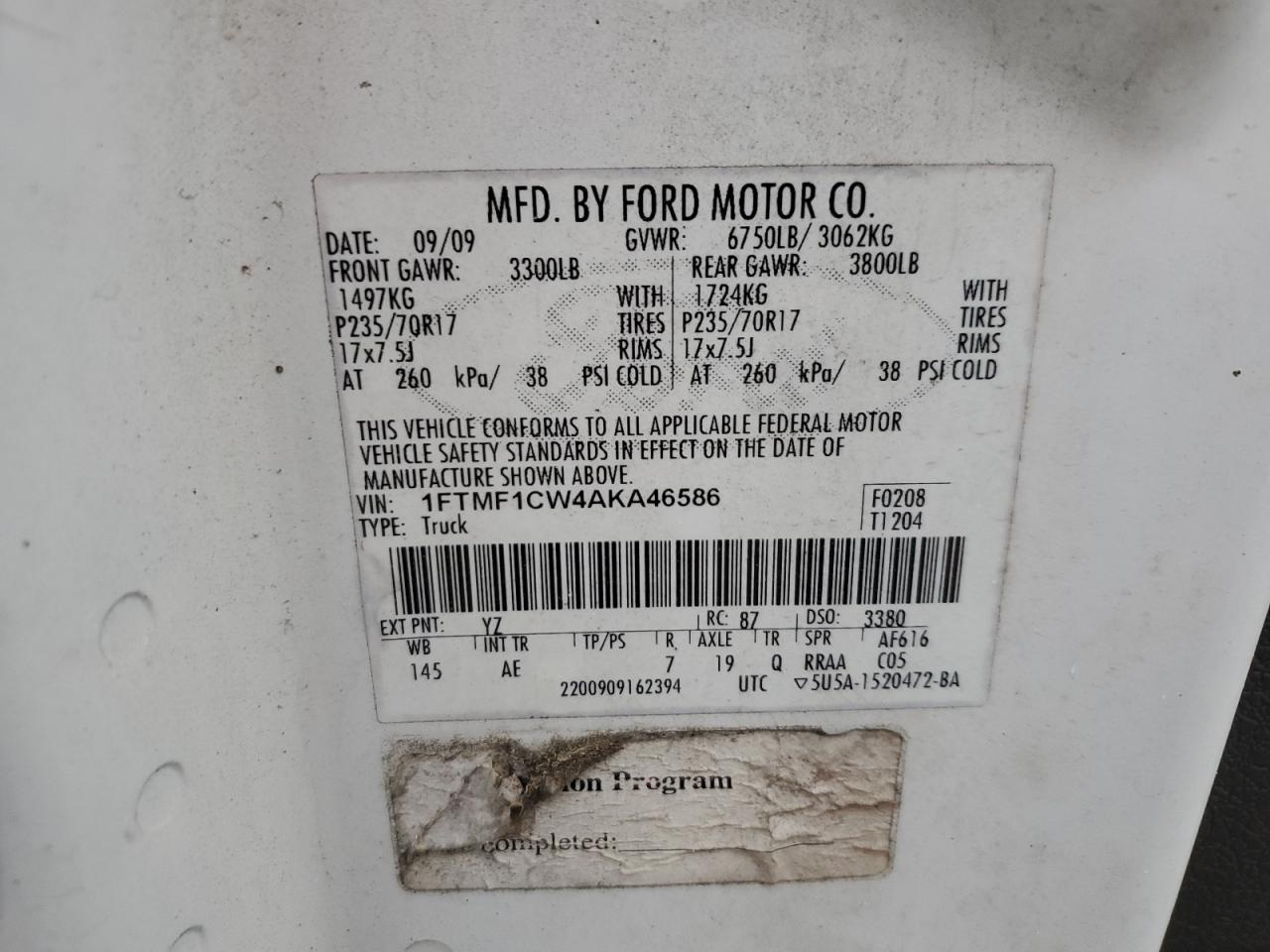 Photo 11 VIN: 1FTMF1CW4AKA46586 - FORD F-150 