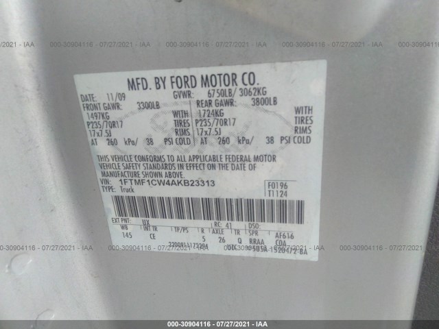 Photo 8 VIN: 1FTMF1CW4AKB23313 - FORD F-150 