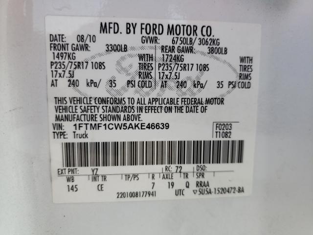 Photo 9 VIN: 1FTMF1CW5AKE46639 - FORD F150 