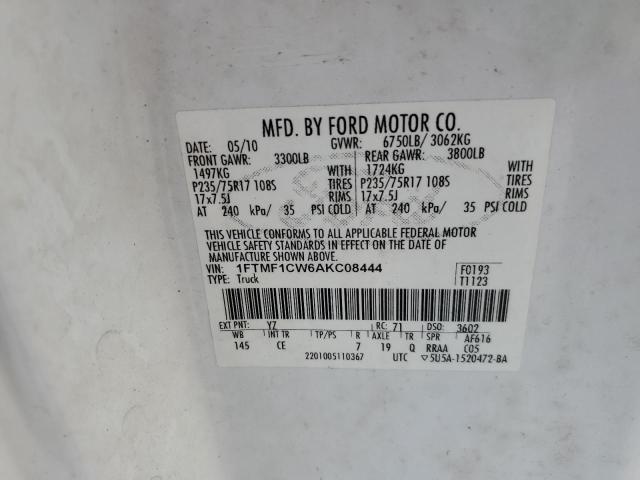 Photo 11 VIN: 1FTMF1CW6AKC08444 - FORD F150 