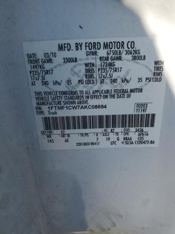 Photo 11 VIN: 1FTMF1CW7AKC08694 - FORD F150 