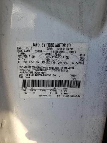 Photo 9 VIN: 1FTMF1CW7AKE53169 - FORD F150 