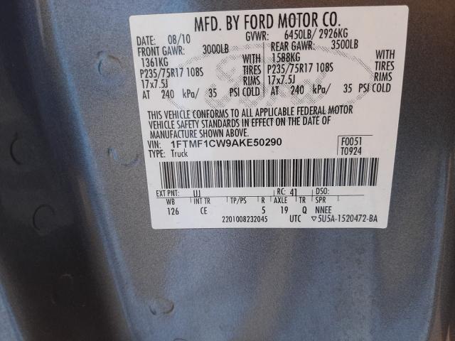 Photo 9 VIN: 1FTMF1CW9AKE50290 - FORD F150 