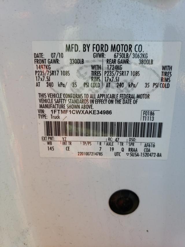 Photo 9 VIN: 1FTMF1CWXAKE34986 - FORD F150 