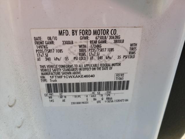 Photo 9 VIN: 1FTMF1CWXAKE46040 - FORD F150 