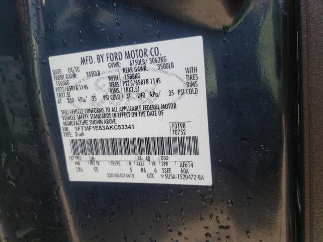 Photo 9 VIN: 1FTMF1E83AKC53341 - FORD F150 