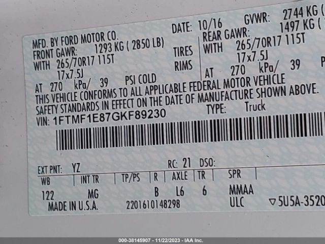 Photo 8 VIN: 1FTMF1E87GKF89230 - FORD F-150 