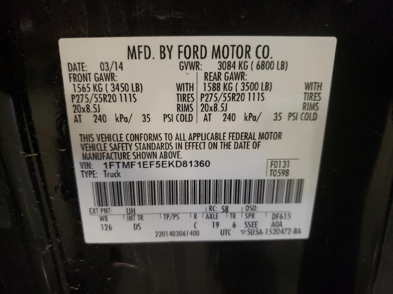 Photo 11 VIN: 1FTMF1EF5EKD81360 - FORD F-150 