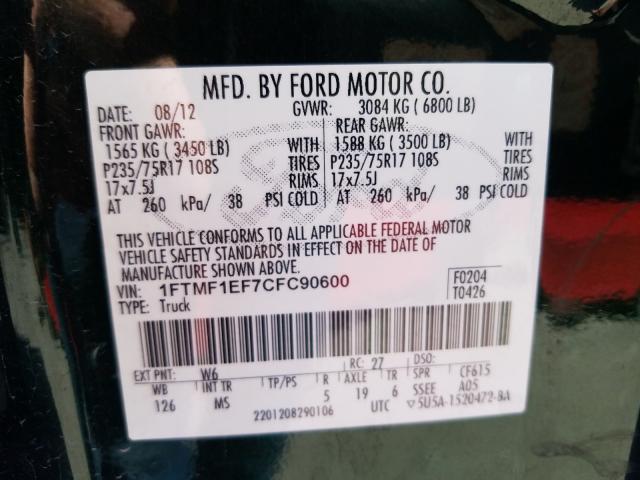 Photo 9 VIN: 1FTMF1EF7CFC90600 - FORD F150 