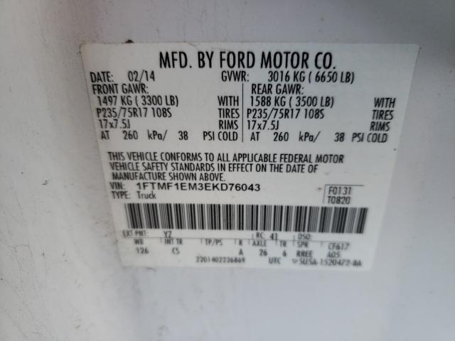 Photo 9 VIN: 1FTMF1EM3EKD76043 - FORD F150 