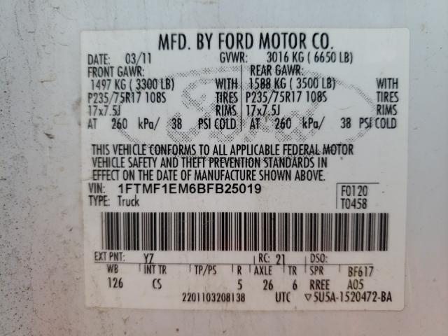 Photo 9 VIN: 1FTMF1EM6BFB25019 - FORD F150 